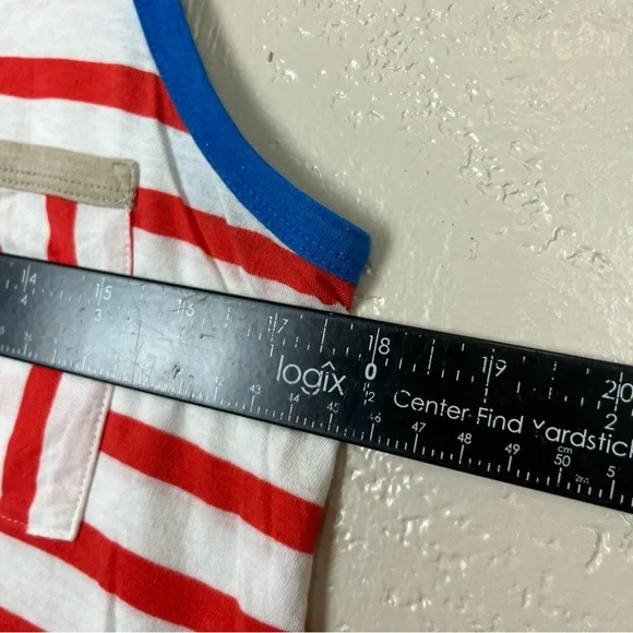 Gap women navy blue white red striped tank top size M - Picture 10 of 10